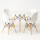 Juego de comedor Con Mesa Circular de 80cm + 4 Sillas Eames Blanco/Blanco