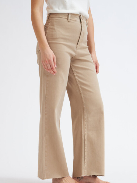 Pantalón de jean ancho Beige