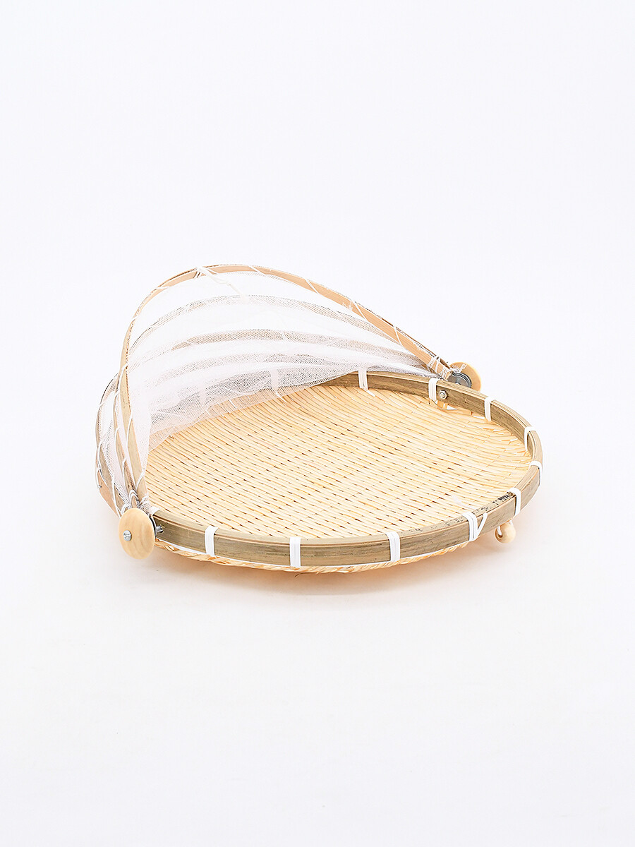 BANDEJA CON CUBRE ALIMENTOS - MADERA 