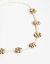 Pulseras Flexibles Cordón Pulsera Con Cordón Y Flores - Dorado