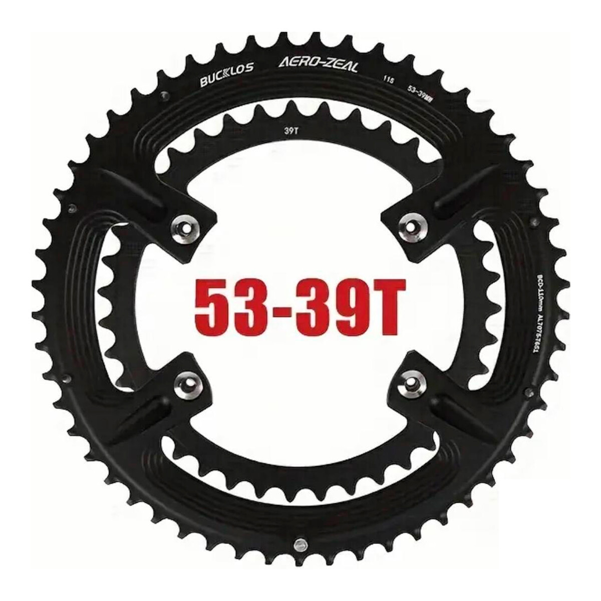 Plato para Cadena de Bicicleta Bucklos 53-39T 10/11/12V 
