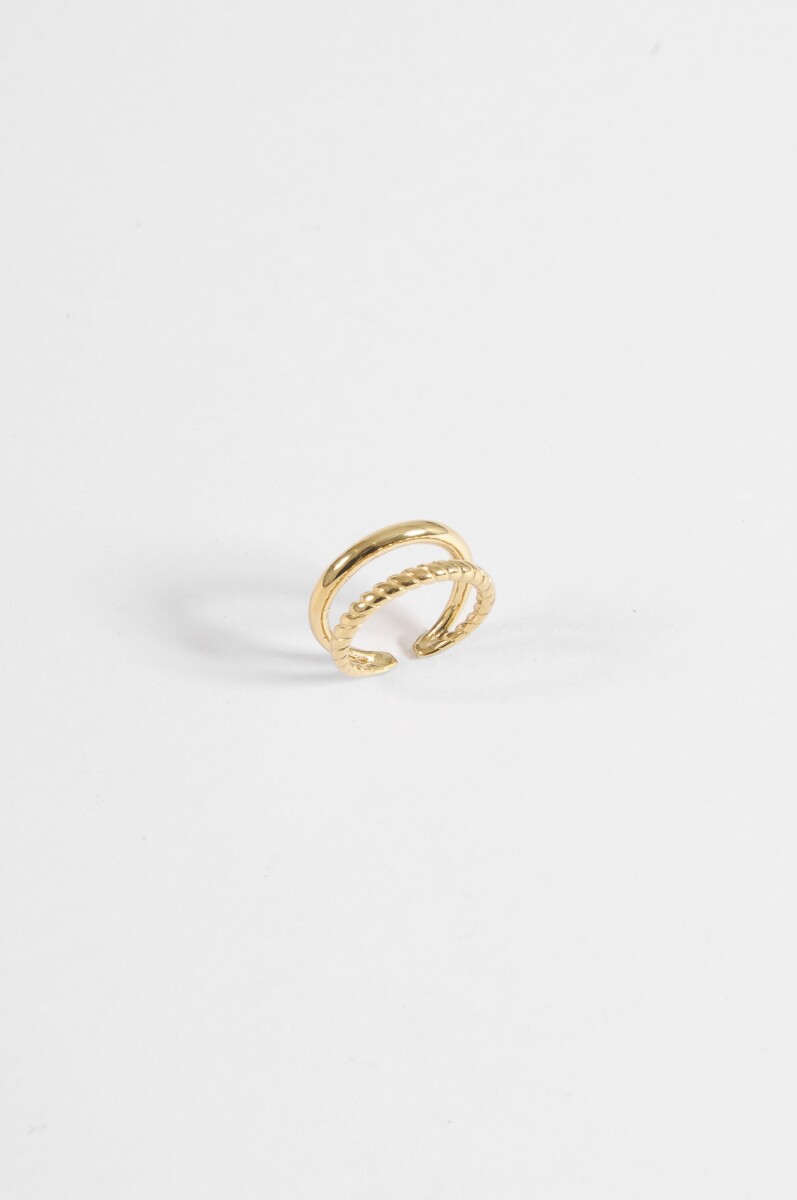 Anillo acero doble - dorado 