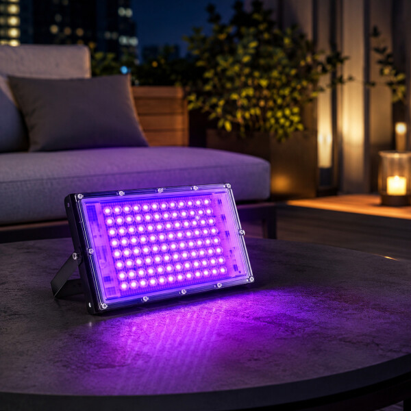 Foco Led Reflector Exterior Interior Luz Uv 50w Ip66 220 V ® Variante Color Negro