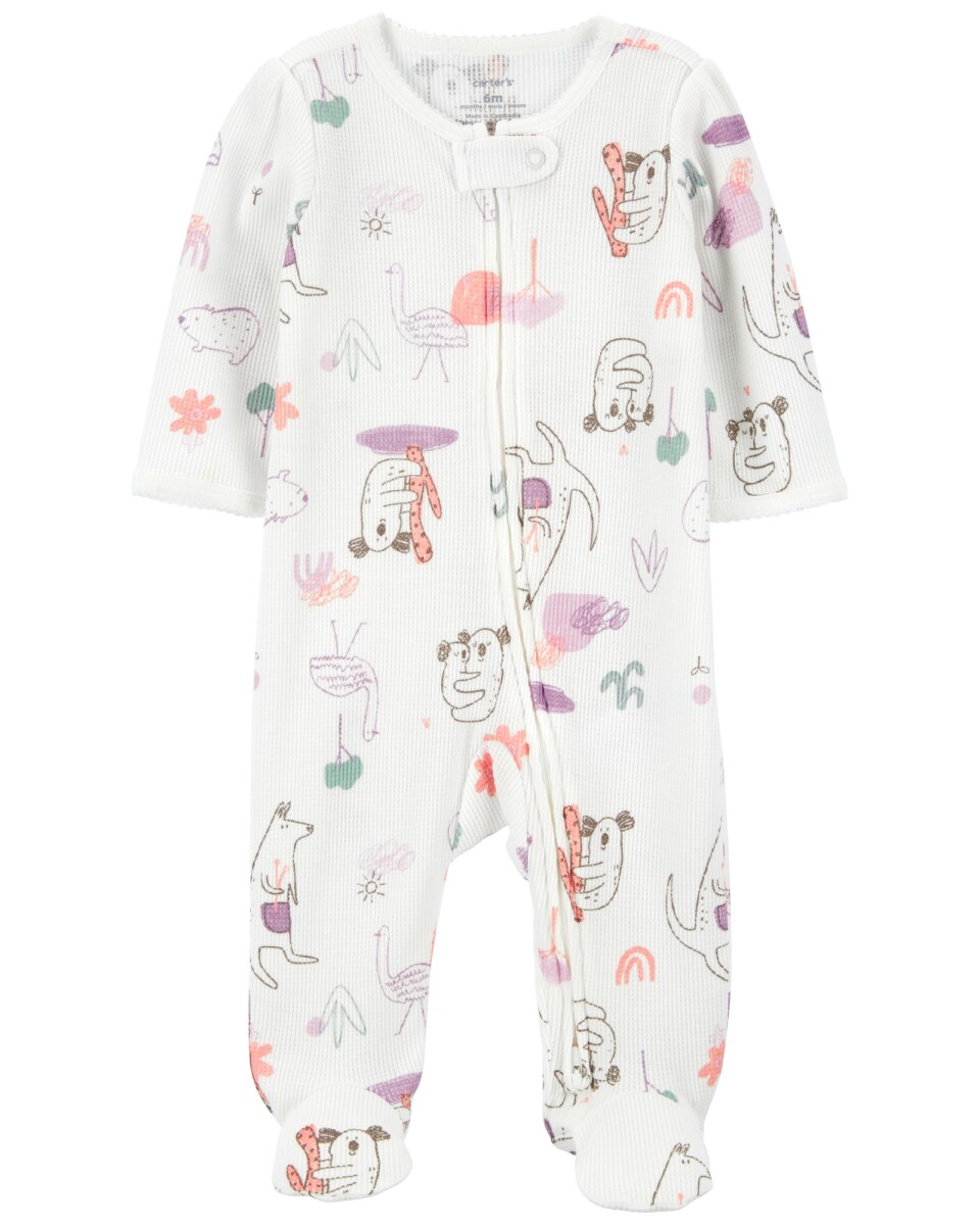 Pijama una pieza de algodón térmico, con pie, diseño koala 