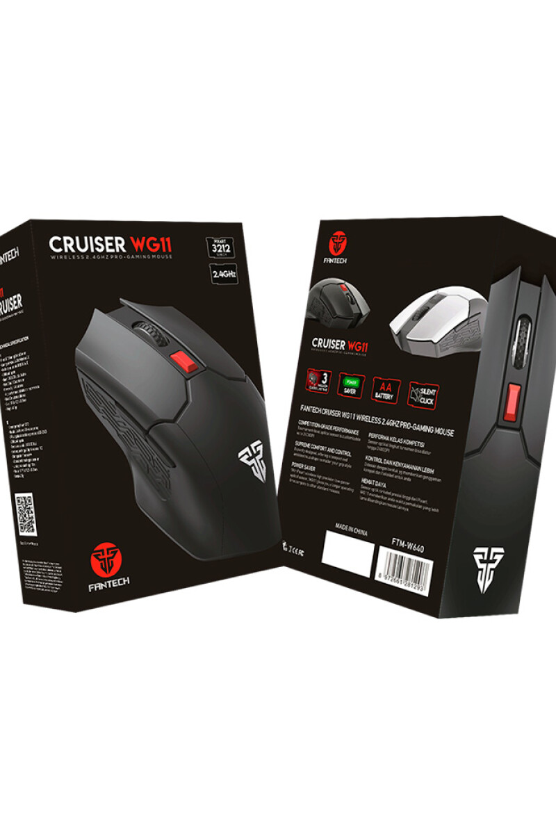 Mouse Gamer Inalámbrico Fantech Cruiser WG11 2400DPI Negro
