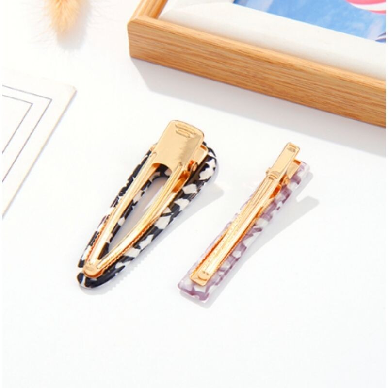 Set De Pinzas Para El Cabello - Negro - Lila Unica
