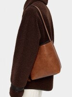 Bolso De Hombro Efecto Craquelado camel