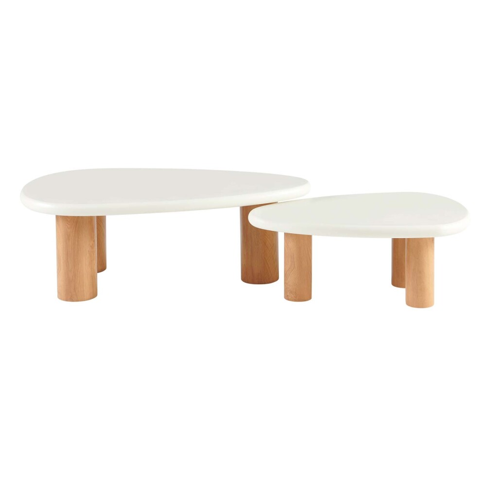 SET DE MESAS CENTRALES MDF-Y-MICROCEMENTO EMMA