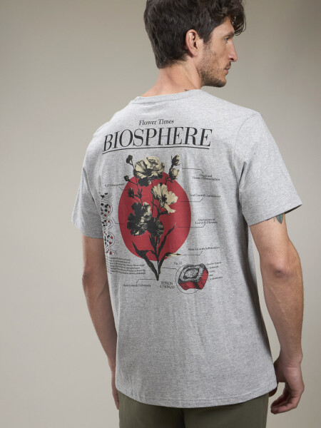 T-SHIRT FIORE GRIS MELANGE