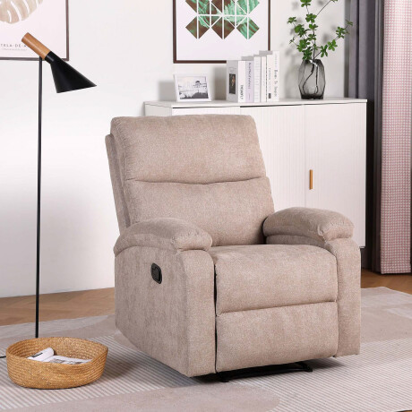 RECLINER MANUAL 1 CUERPO TELA NATURAL-BEIGE NASSU BEIGE