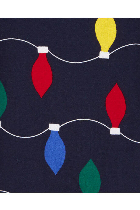 Pijama dos piezas de algodón diseño luces navideñas Sin color