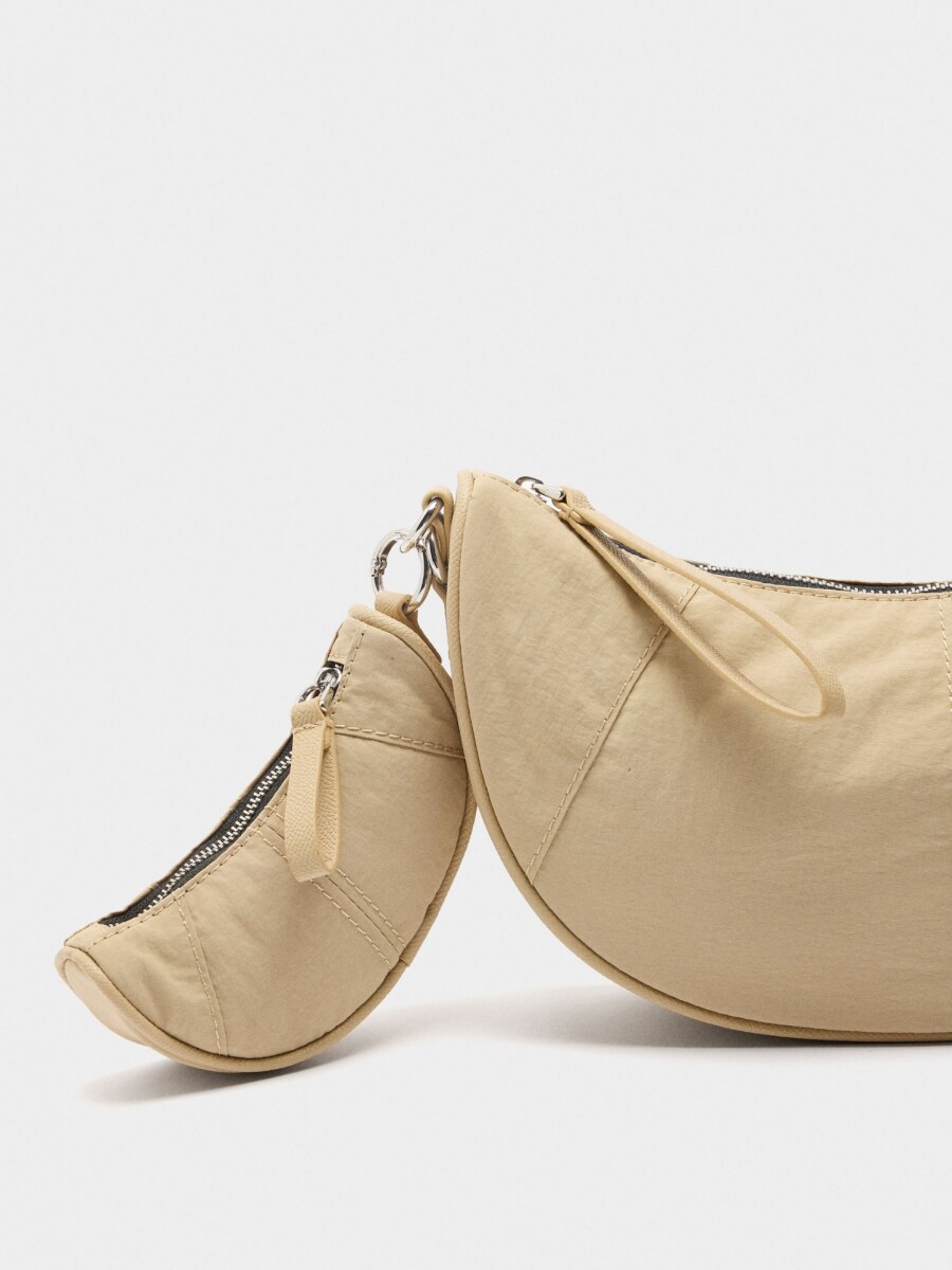 Bolso Bandolera De Nylon crudo