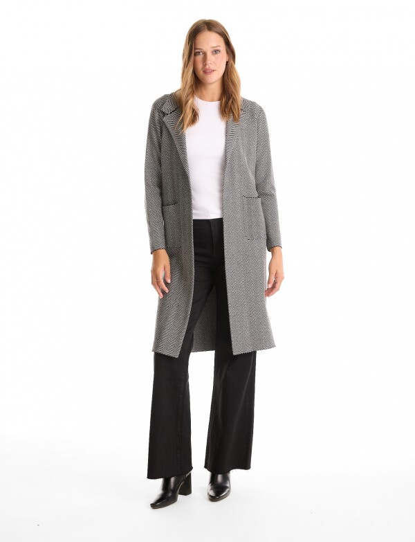 Cardigan Largo Printed NEGRO/BLANCO