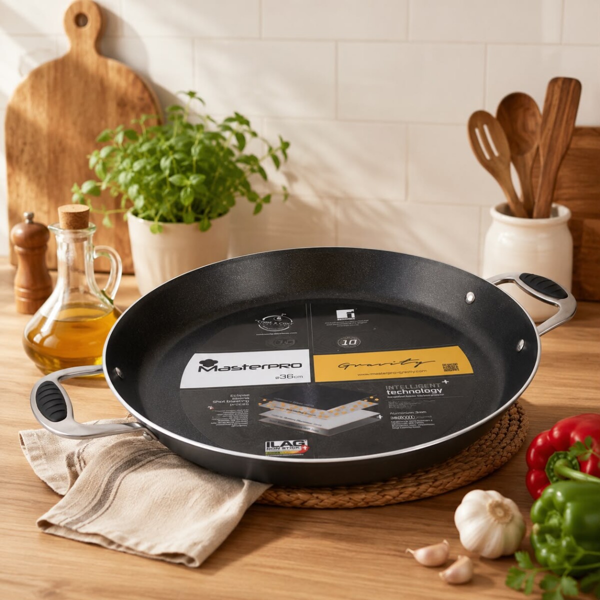 Paellera MasterPRO Gravity 36 cm Antiadherente Inducción 