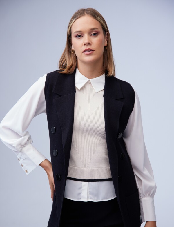 Chaleco Botones NEGRO