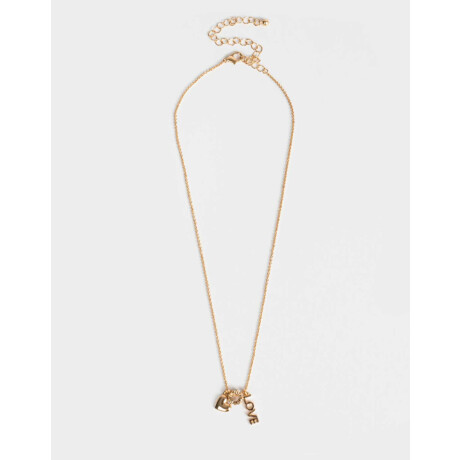 Collar Corto Multidijes Bañado En Oro Dorado