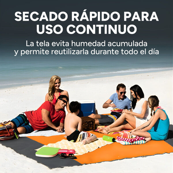 Manta Playa Picnic Camping Tela Oxford 210 X 200 Cm + Bolso Color Naranja