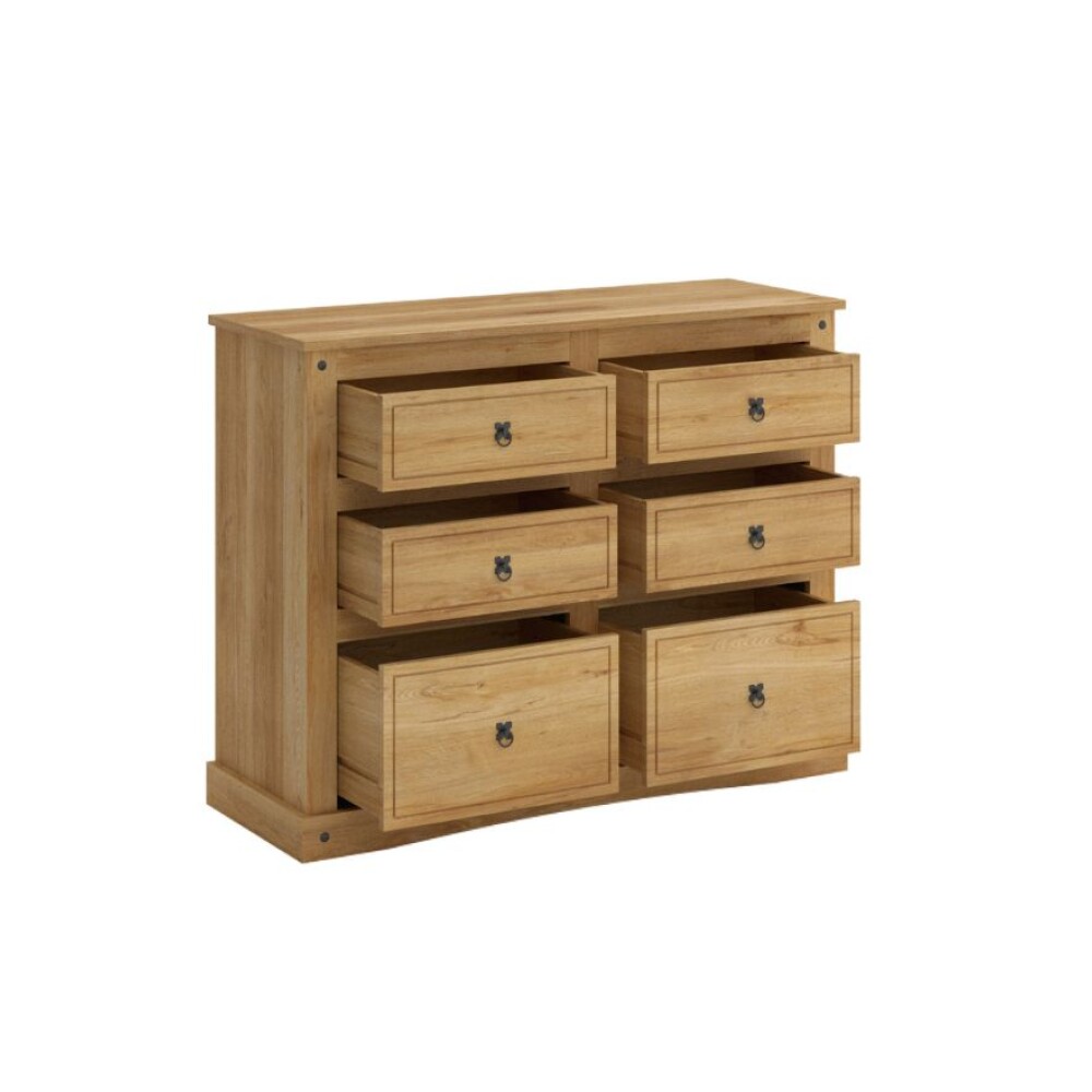 Cómoda 6 Cajones Madera Natural - Linea Mexicana Natural