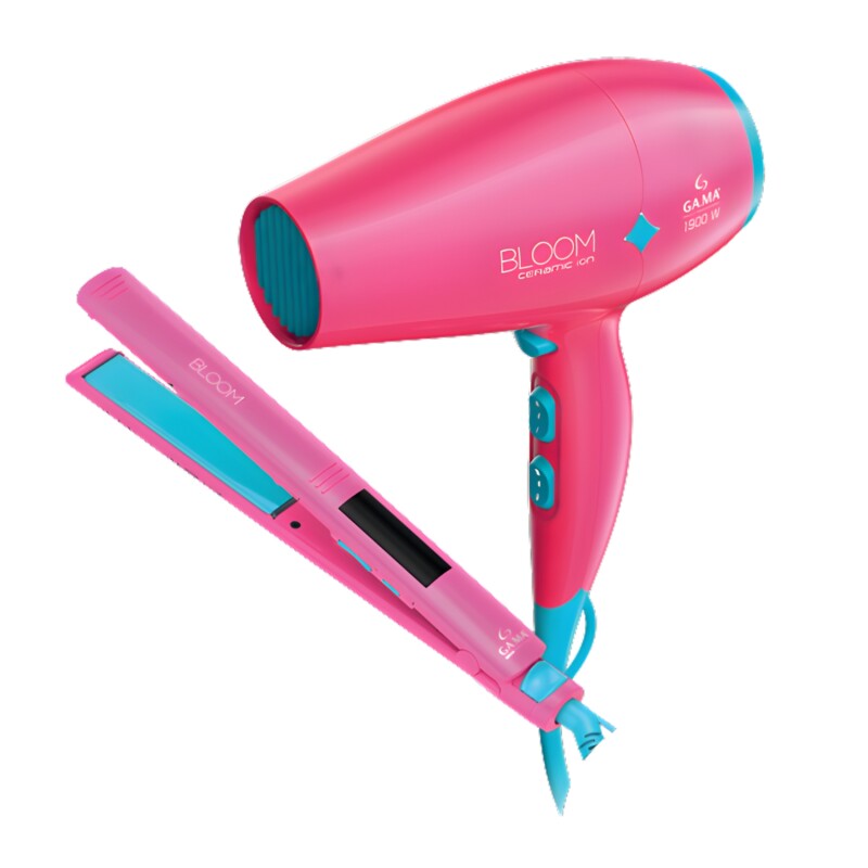 Set Gama Planchita Y Secador Bloom Pink Set Gama Planchita Y Secador Bloom Pink