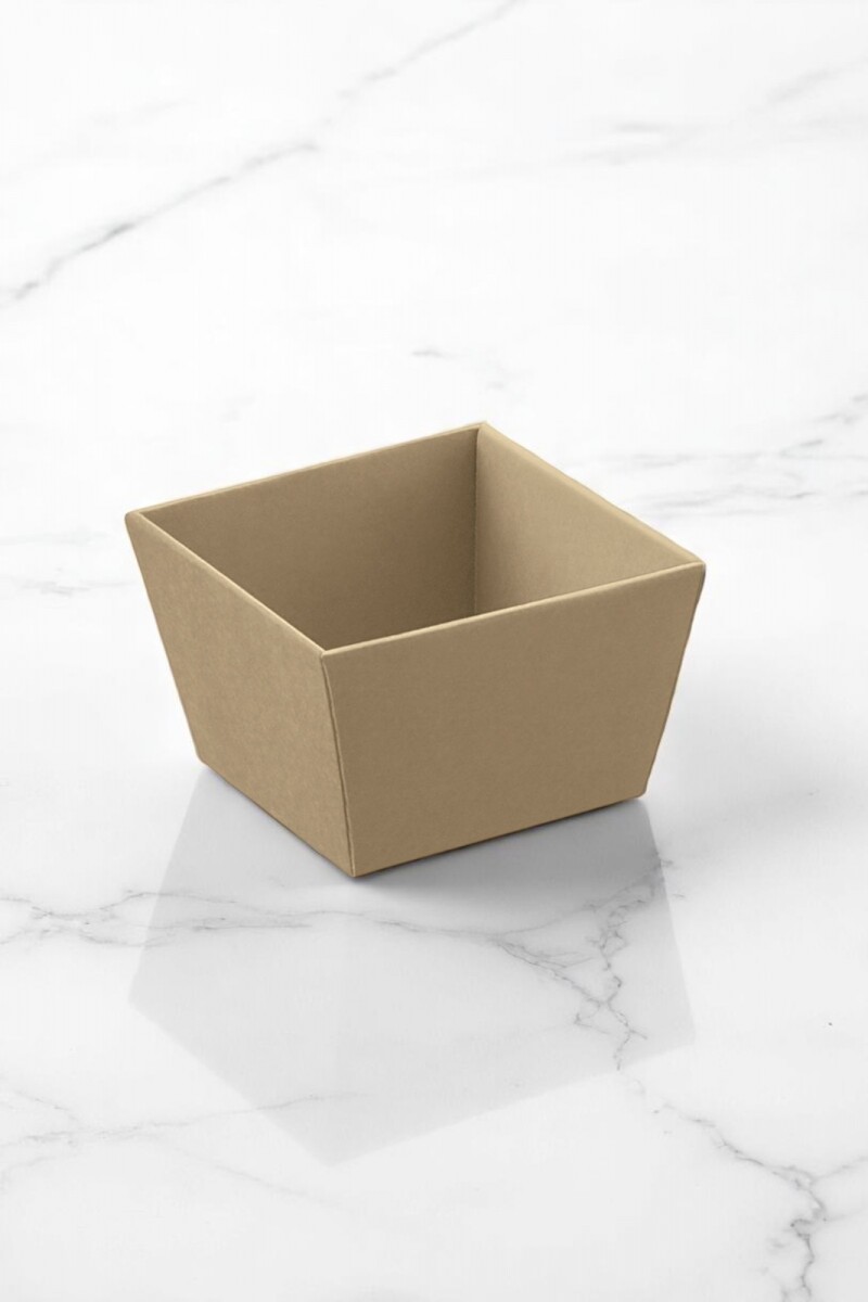 Bandeja conico 17x17x8 cm. - KRAFT MARRON 