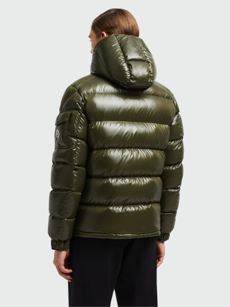 Moncler - Chaqueta rellena de plumas con capucha desmontable, Maya Verde