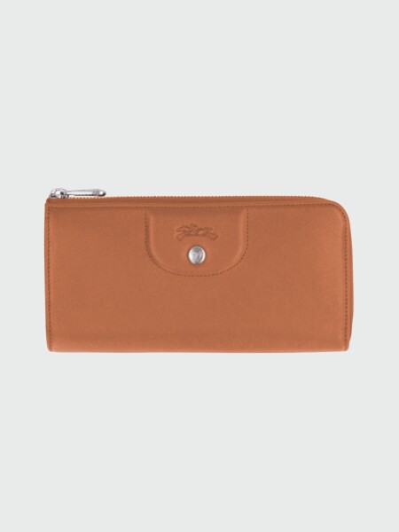 Longchamp -Billetera clásica de cuero Le pliage cuir Marrón