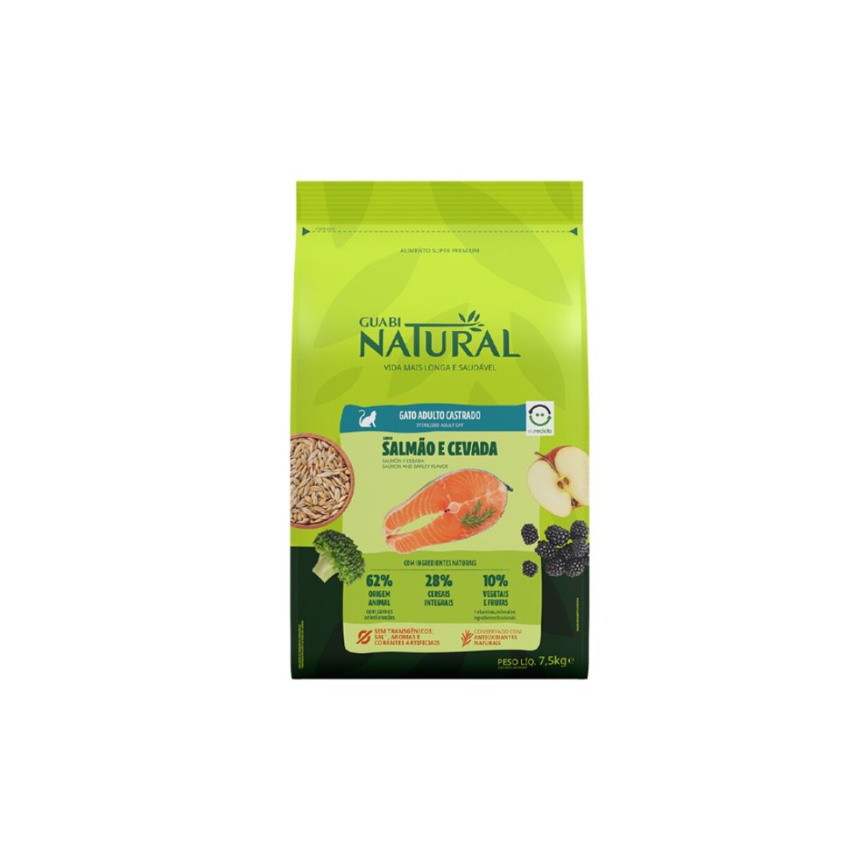Guabi Gato Castrado 1,5 kg Salmón y Cebada 
