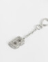 Llavero Glitter Llavero Y Charm Dije Letra "b" Strass - Plateado