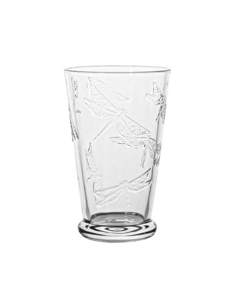 VASO LARGO VIDRIO LABRADO 410ML INCOLORO LIBELULA VASO LARGO VIDRIO LABRADO 410ML INCOLORO LIBELULA