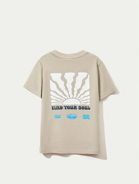 CAMISETA MANGA CORTA INFANTIL CON ESTAMPA BEIGE