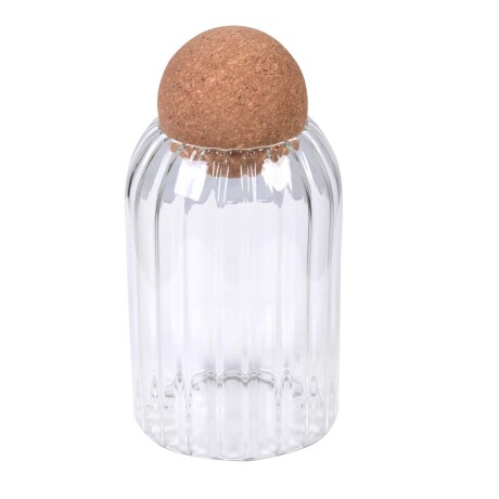 FRASCO ACANALADO VIDRIO TRANSPARENTE BOBBIE