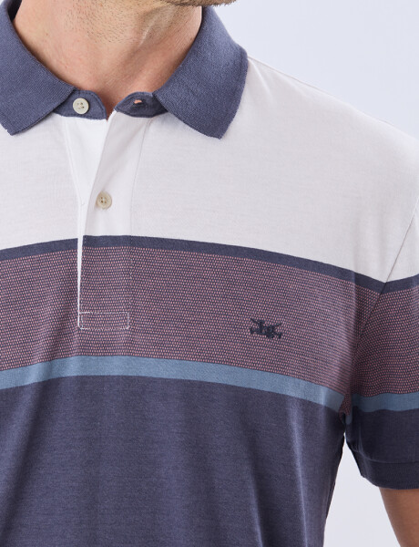 REMERA POLO RAYADA JERSEY Blanco