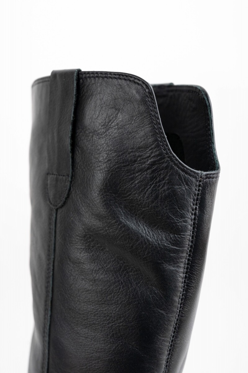 Bota Cuero Negro