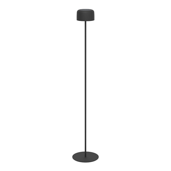 Lámpara de pie negro solar-USB 2,8W cálido IP44 EG3676