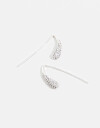 Aros Colgantes Cortos Strass Aros Gota Con Cubic - Plateado Rodio