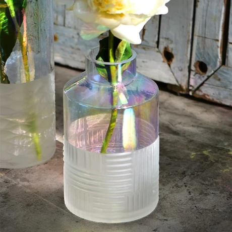 Florero Decorativo Vidrio Tornasol Be Alto 23cm x Ø12cm Florero Decorativo Vidrio Tornasol Be Alto 23cm x Ø12cm