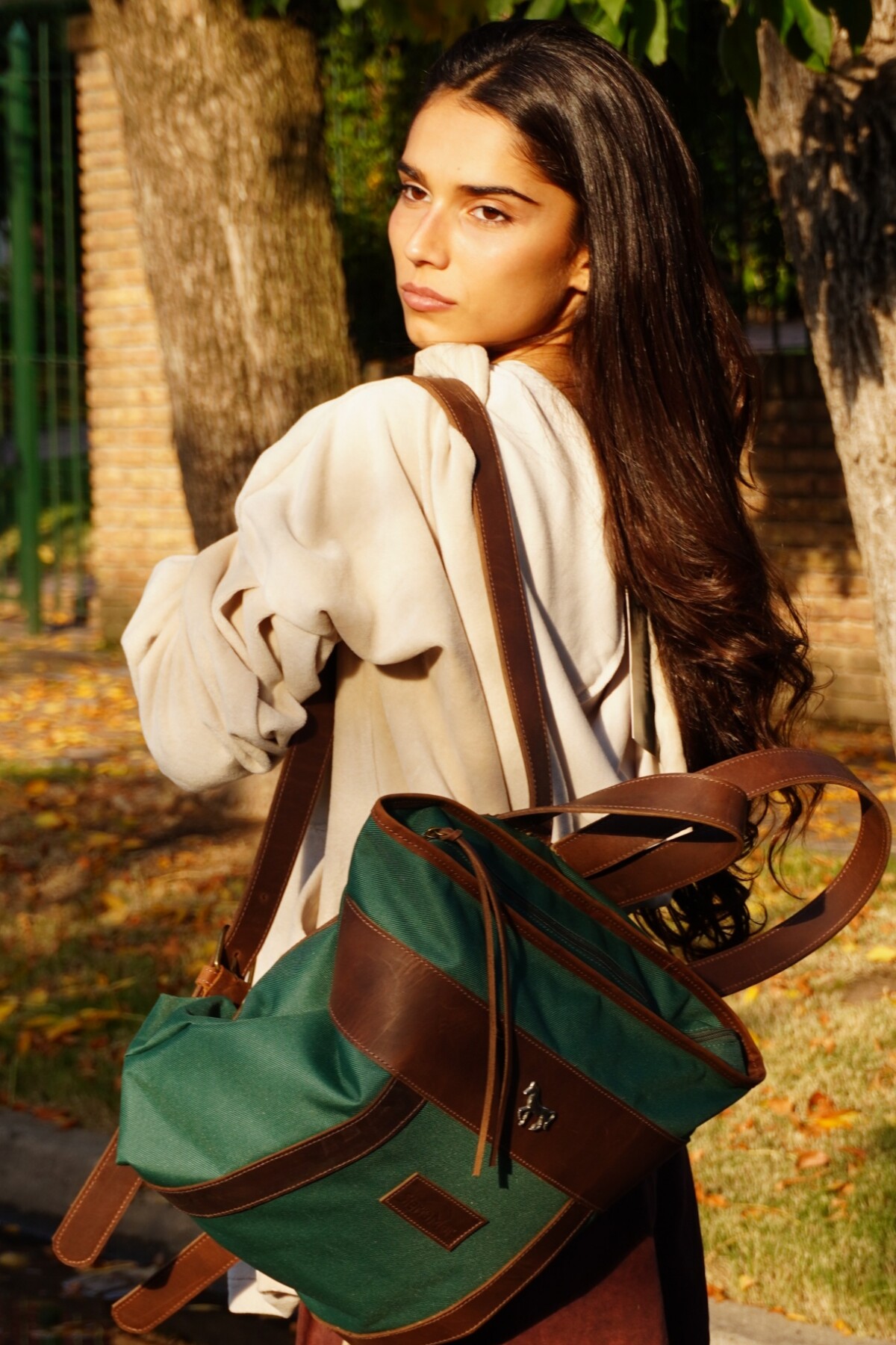 Mustang Backpack Chocolate / Verde Inglés