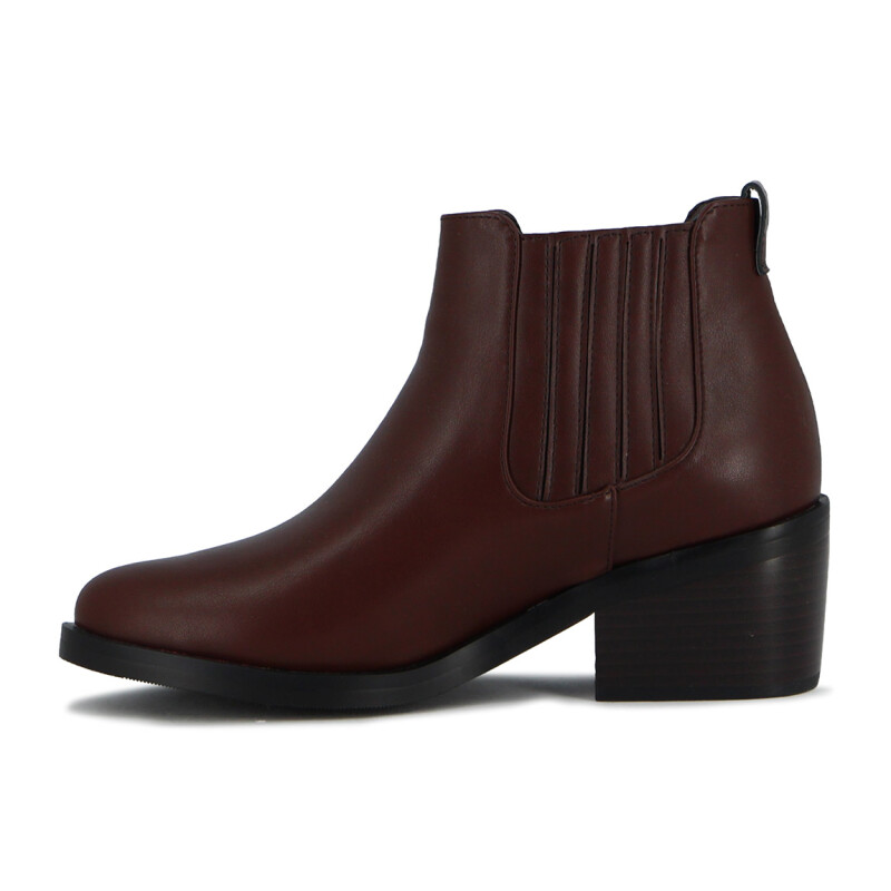 Botas Mujer Darkness Con Elástico Taco Bajo Marron