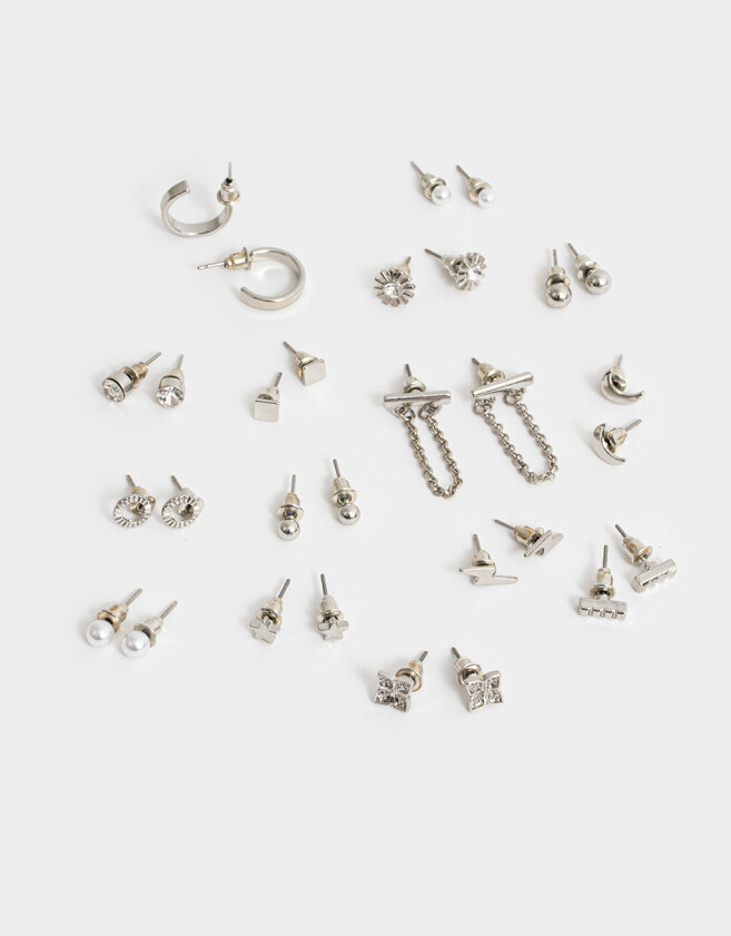 Aros Sets De metal Set De Aros Plateados - Plateado