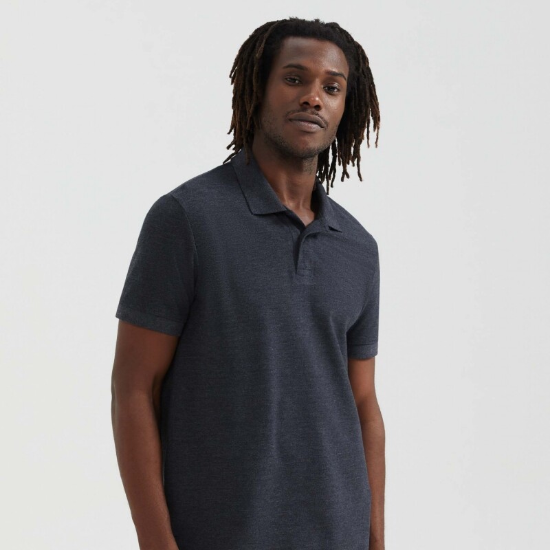 CAMISA POLO MM MASC PRETO MESCLA