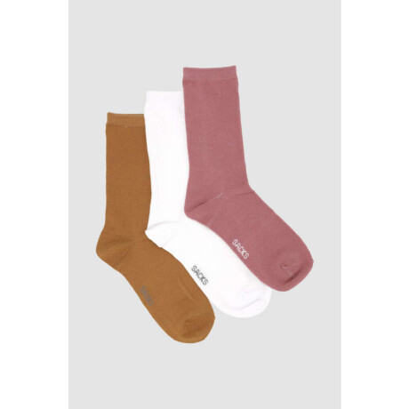 Pack de tres medias lisas. de algodón. en varios colores sur Variante 42