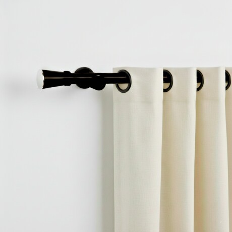 Barrote cortina de metal 2 m + 2 Soportes NEGRO