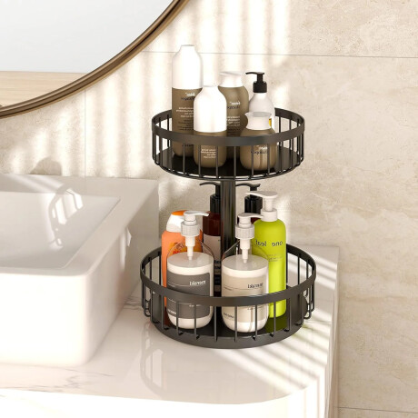 Frutero de metal de 2 niveles Negro