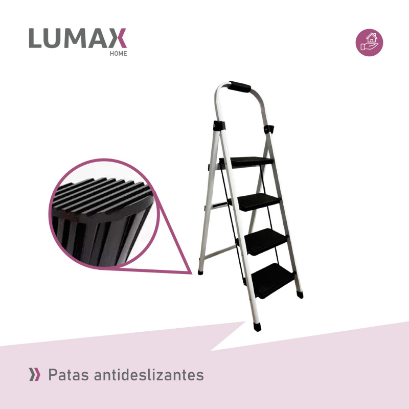 Escalera Tijera 4 Escalones De metal/plastico Negro/Blanco