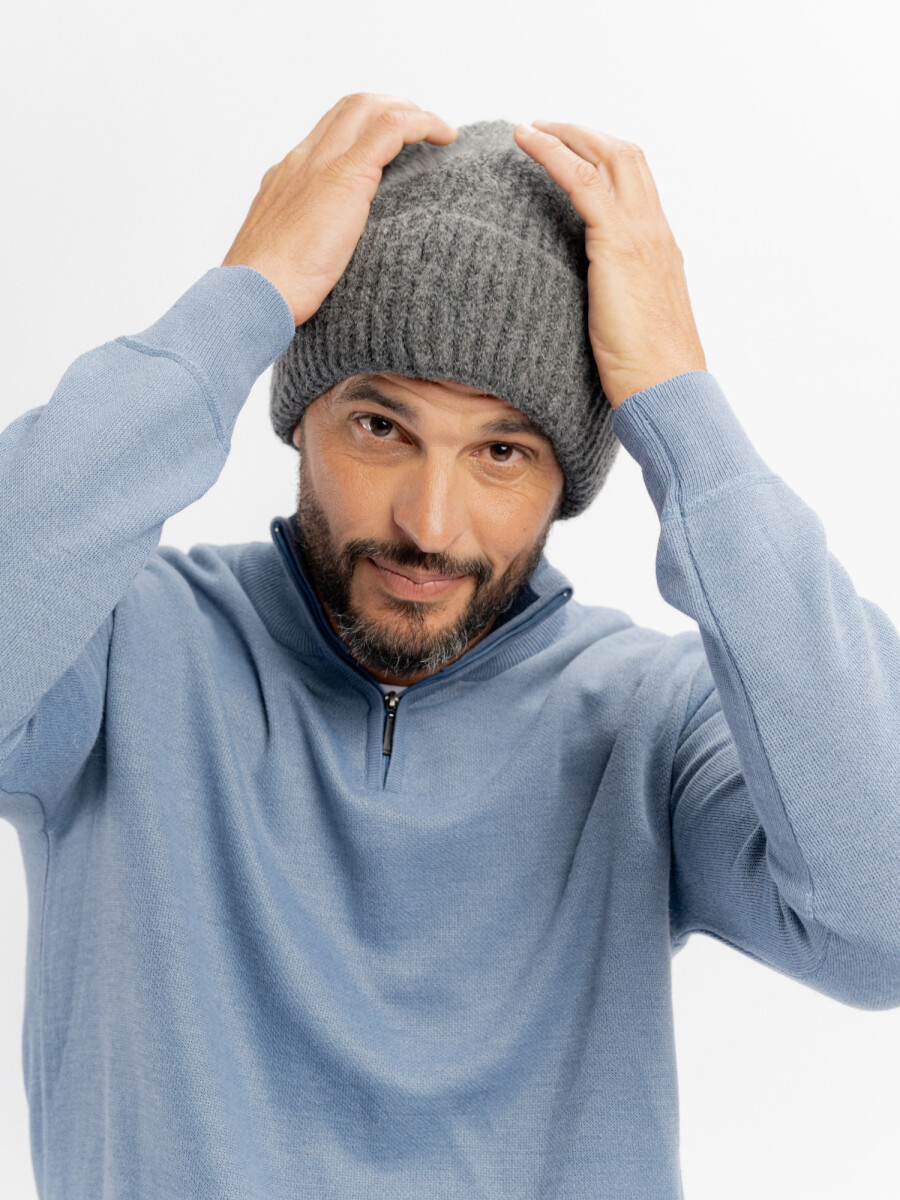 Remera medio cierre Tilo - celeste 