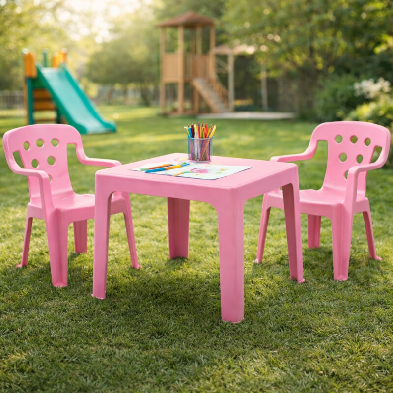 Juego De Mesa + 2 sillas infantil ROSA