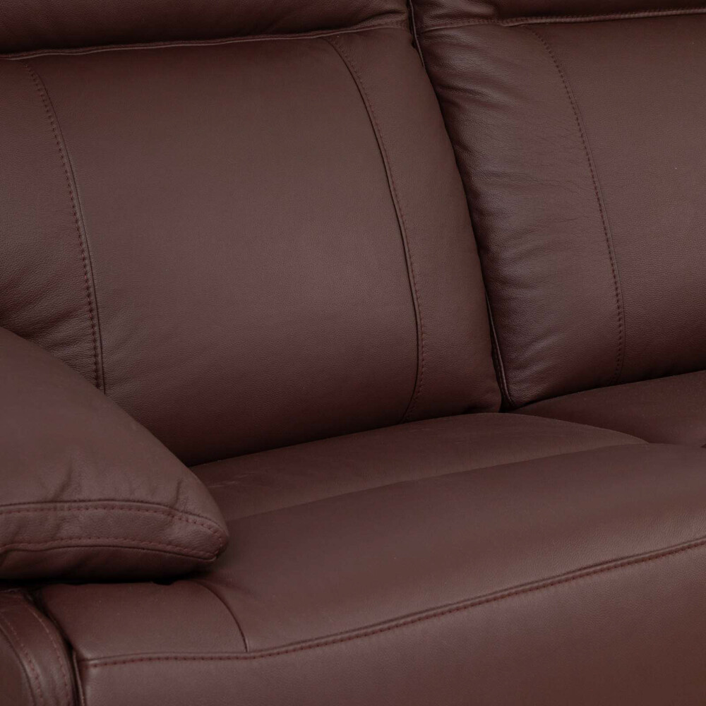 RECLINABLE 3 CUERPOS CUERO MARRON HOSHI MERLOT