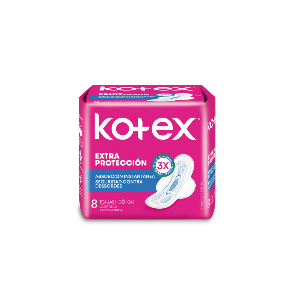 KOTEX TOALLA FEM NORMAL C/A PAQ. X 8 UNI única