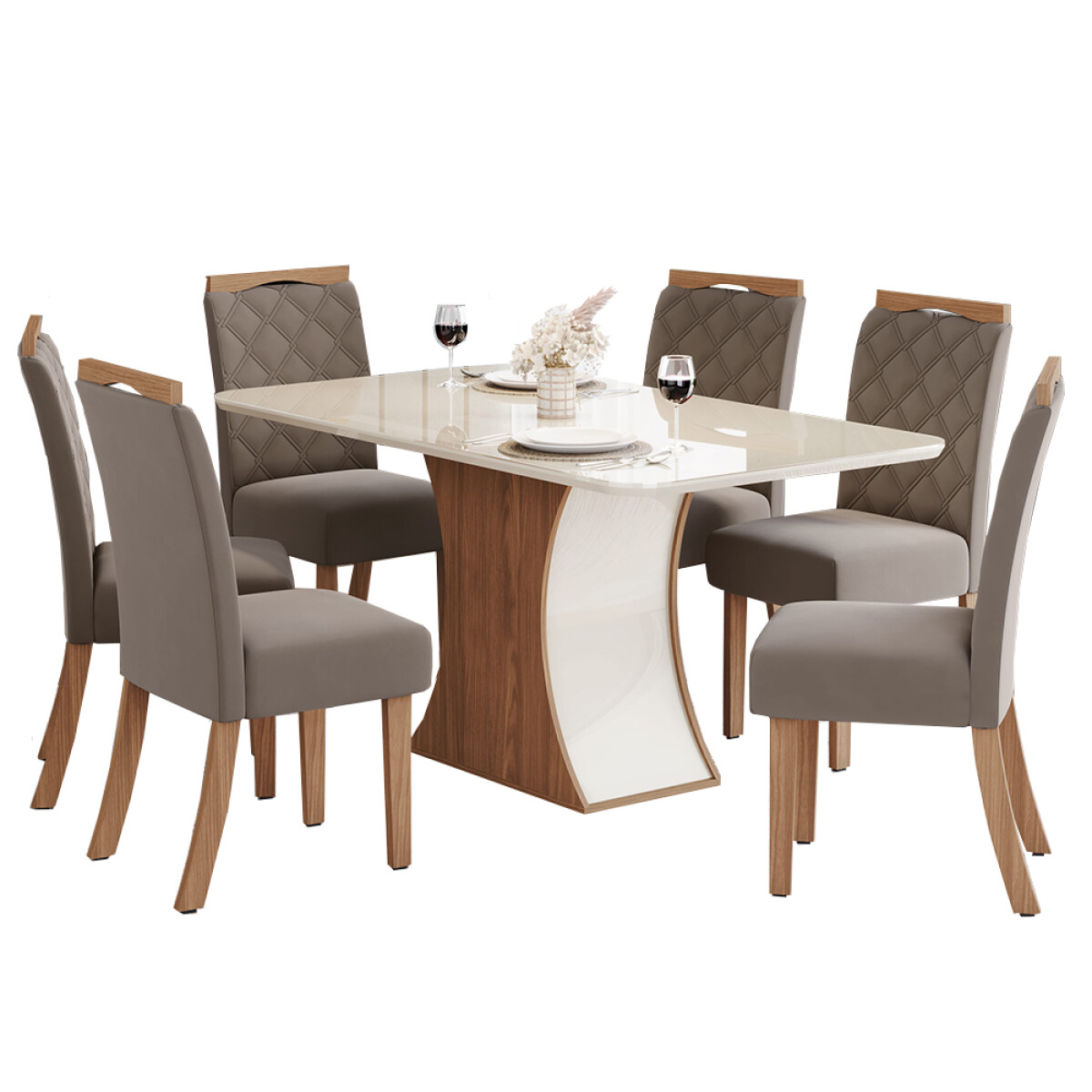 JUEGO DE COMEDOR MESA Y 6 SILLAS 