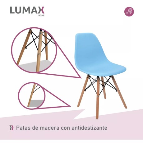Silla De Comedor Eames Pack 2 Unidades Varios Colores Lumax Azul